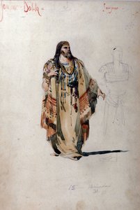 Samson-kostyme for operaen "" Samson and Dalila"" av Camille Saint Saens (Saint-Saens). 1877 av Unknown artist