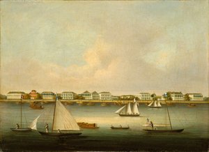 Scene ved inngangen til Yang Tse Kiang-elven ved Woosung av Unknown artist