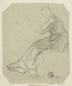 Sittende kvinne i profil av Unknown artist
