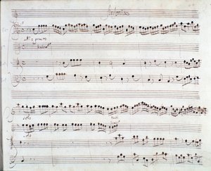 Noter for The coronation of Darius av Giuseppe Aldrovandini (1703) av Unknown artist