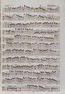 Noterside for fiolinen i Sinfonia da chiesa og to fioliner av Francesco Manfredini av Unknown artist