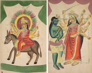 Sheetaladevi: Koppegudinnen (rekto); Durga (verso) av Unknown artist