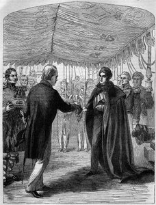 Sir Walter Scott presenterer korset av St. Andrew til kong George IV av Unknown artist