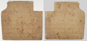 Skisser av hester og ryttere (recto); Skisser av hester (verso) av Unknown artist