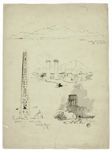 Skisser av Patmos, Sardis, Obelisk av Heliopolis av Unknown artist