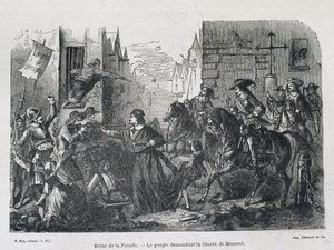 Sling Scene - Folket som ber om Brousels frihet i 1648 av Unknown artist