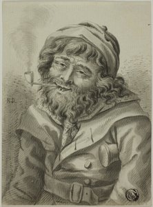 Røykende sjøkaptein av Unknown artist