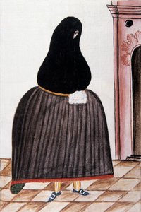Spansk kvinne som har på seg en skifer som dekker ansiktet hennes, fra "Trujillo del Peru" eller "Codex Martinez Companion", av Baltazar Martinez Companion og Bujanda, biskop av Trujillo (1782-1785) av Unknown artist