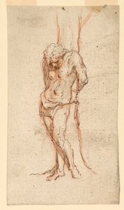 St. Sebastian festet til et tre av Unknown artist
