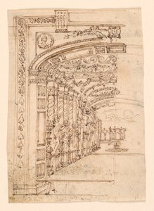 Scenedesign: Arcade Leading to a Garden av Unknown artist