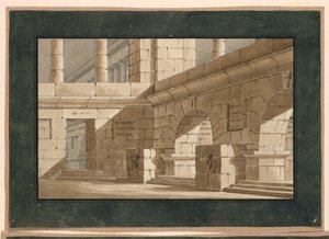 Scenedesign, Court of Antique Building av Unknown artist