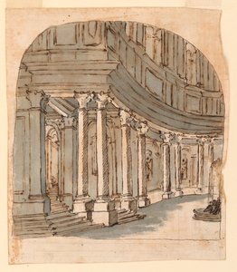 Scenedesign: Curving Portico av Unknown artist