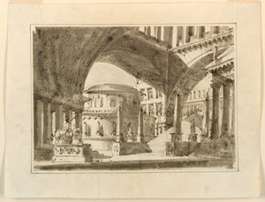 Scenedesign, gruppe bygninger av Unknown artist