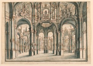 Scenedesign, Open Palace Court av Unknown artist
