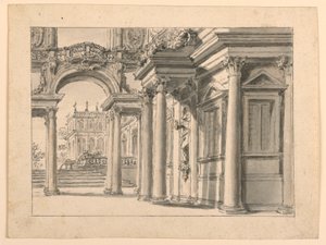 Scenedesign: Palace Garden Architecture av Unknown artist
