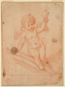 Studie av engel med vase av Unknown artist