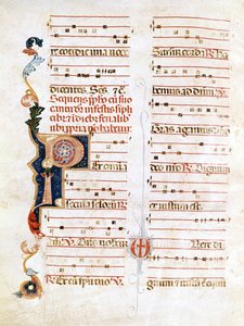 Sursum Corda, eksempel på notasjonen fra 1300-tallet ("P"). av Unknown artist