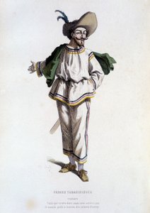 Tabarin, ""karakter av Farces Tabariniques"" (av Tabarin 1622), i ""Fransk teater på 1500- og 1600-tallet, før Moliere"" av Edouard Fournier. av Unknown artist