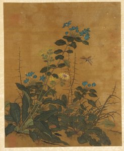 Ti bilder av blomster, frukt og fugler av Unknown artist