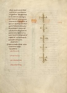 Tekstside med monogram av Unknown artist