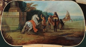 Hestenes bading, mellom 1701 og 1800 (olje på lerret) av Unknown artist
