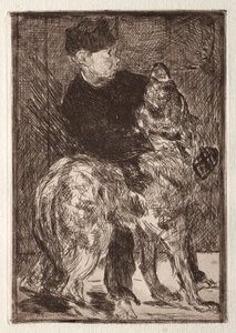 Gutten med en hund av Unknown artist
