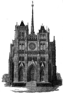 Katedralen i Amiens på 1800-tallet. av Unknown artist