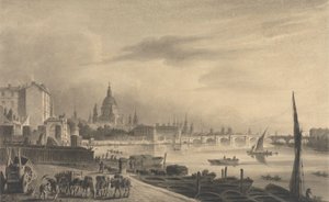 City of London fra Somerset House av Unknown artist