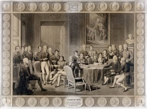 Wienerkongressen. Wienerkongressen i 1815. Alexander I, tsar; H.R. Stewart, Castlereagh; Francois I, keiser av Østerrike; Frederic William III, konge av Preussen; Karl August, prins av Hardenbergh; Wilhelm von Humboldt (William av Humboldt av Unknown artist