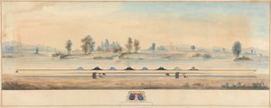 Eton-båten på slepestien til Themsen: Windsor Castle i bakgrunnen av Unknown artist