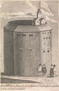 The Globe on Bank Side hvor Shakespeare opptrådte (publisert av J. Serrell); side 10 (bind to) av Unknown artist