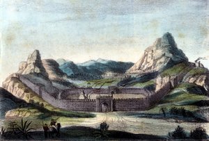 Den kinesiske mur. 1800-talls gravering. av Unknown artist