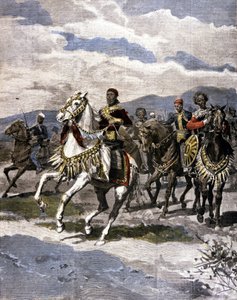 Kongen av Etiopia Menelik II (1844 - 1913). Jeg vil. av italiensk presse. av Unknown artist