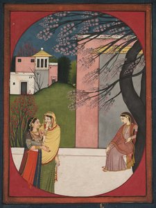 The Lovelorn Heroine, fra en Sat Sai fra Bihari av Unknown artist