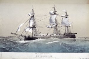 The Monarch, engelsk flåte, ca 1850 av Unknown artist