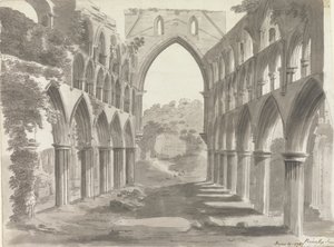 Skibet til Rievaulx Abbey, Yorkshire av Unknown artist