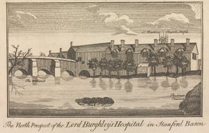 Nordprospektet til Lord Burghley's Hospital i Stanford Baron; side 49 (bind 1) av Unknown artist
