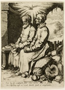 Det fromme gamle paret av Unknown artist