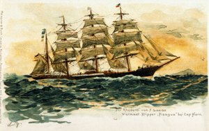 Pisagua-klippet ved Kapp Horn. 1800-tallsillustrasjon av Unknown artist
