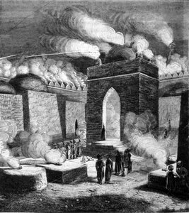 Ildtemplet til Atesh - gah i Baku, Aserbajdsjan. 1800-talls gravering. av Unknown artist
