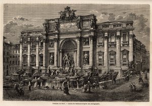 Trevifontenen i Roma, ferdigstilt i 1762, er et eksempel på videreføringen av barokkstilen på 1700-tallet i Italia, basert på Palazzo Poli, dette monumentale verket i form av en triumfbue knuser det lille torget det er på. plassert. av Unknown artist