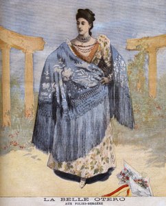 The beautiful Otero at the Folies-Bergères in 1894 av Unknown artist