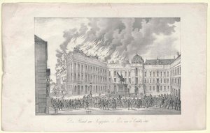 Brannen på Josefsplassen til Wien av Unknown artist