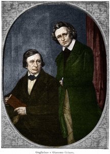 Brødrene Jakob (1785-1863) og Wilhelm (1786-1859) Grimm, tyske forfattere. av Unknown artist
