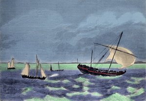 Fangsten av en dhow (arabisk båt) negrier langs den madagaskiske kysten. av Unknown artist