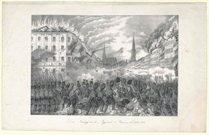 Kampene i Jägerzeile til Wien av Unknown artist