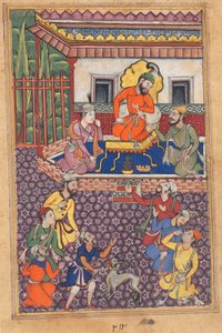 Retten til Raja of Ujjain, fra en Tuti-nama (Fortellinger om en papegøye): førti-sekste natt av Unknown artist