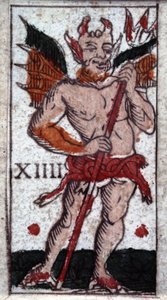 Djevelen. Tarotspill fra 1700-tallet. Milan av Unknown artist