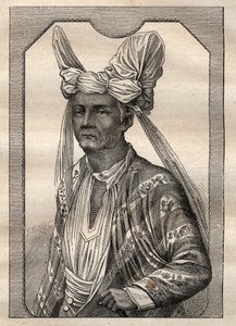 The expedition around the world (1790-1792) by Captain Etienne Marchand (1755-1793): portrait of the king of the island Timor (Indonesian archipelago) - illustration taken from “The Great Mariners of the 18th century” av Unknown artist