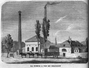 Brannpumpen til Chaillot i 1858. av Unknown artist